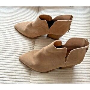 Torrid Faux Suede Leather Ankle Boots Tan Brown Women's Size 10 extra Wide